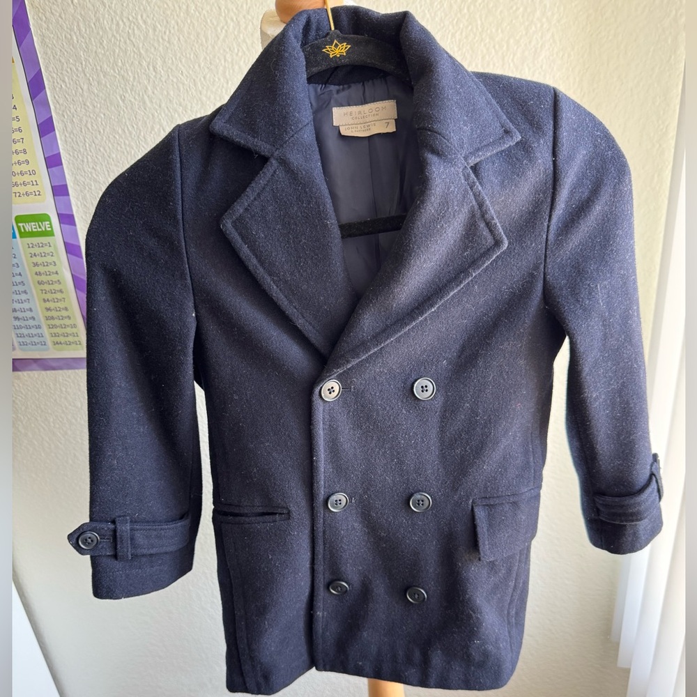John Lewis- Heirloom Collection Classic Navy Kids Pea Coat